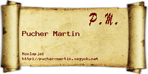Pucher Martin névjegykártya